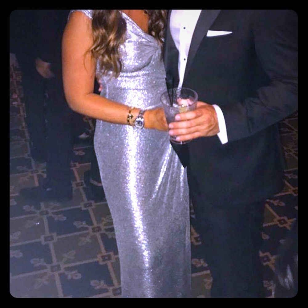 Metallic silver gown